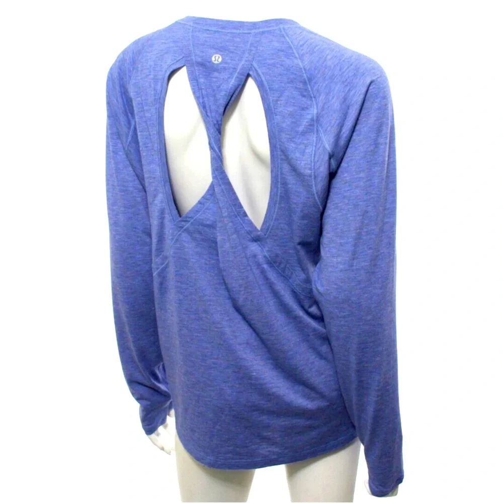 Lululemon Stop Drop & Squat Long Sleeve Heathered Blazer Blue sz 12